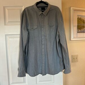 Prana Men's Casual Gray Button Down Shirt